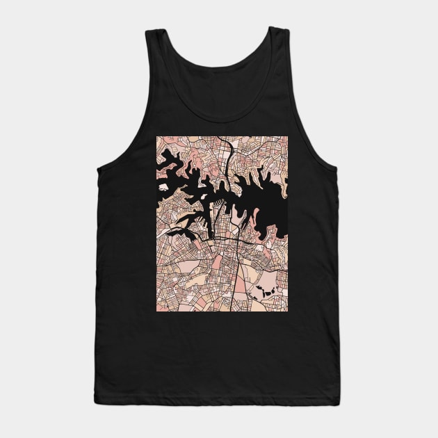 Sydney Map Pattern in Soft Pink Pastels Tank Top by PatternMaps